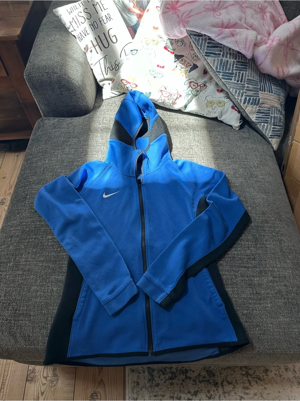 Nike unisex Blue Full-Zip Hooded Jacket